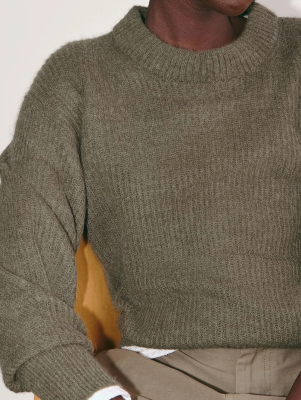 Everlane The Cocoon Crew in Alpaca In Green Size XS